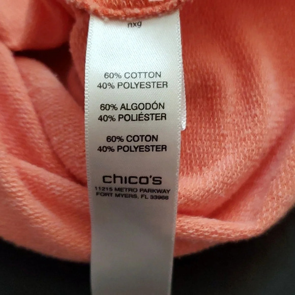 Chico's Weekends Oversized 3/4 Sleeve Top. Soft with front pockets Chicos Size 2 - Picture 8 of 9